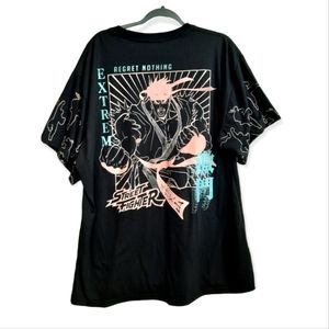 Street Fighter Men's Black Ryu Regret Nothing T-Shirt Retro Gamer 3XL
